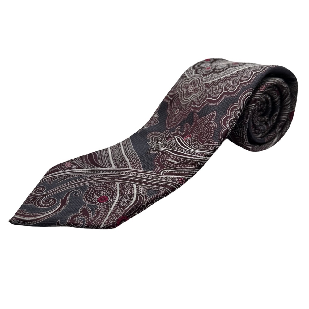 Ermenegildo Zegna Silk Tie, Gray, Made in Italy, Like New